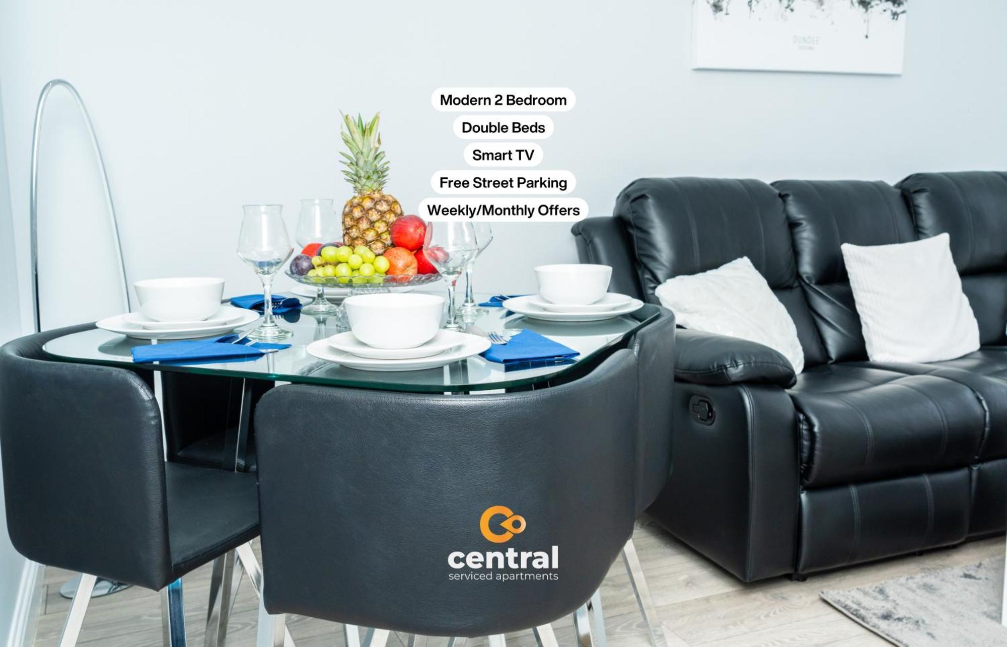 Central Serviced Apartments - 2 Bedroom - Ground Floor - Monthly & Weekly Bookings Welcome - Free Street Parking - 2 Double Beds - Wifi - Smart Tvs In Rooms - Fully Equipped - Heating 24-7 - Contractor & Short Stay Favourite Dundee Exterior photo